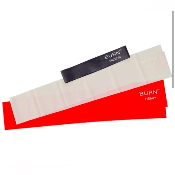 NIB Burn 60 Resistance Bands Set of 3 Light, Medium and Heavy Resistance Bands - Picture 4 of 14